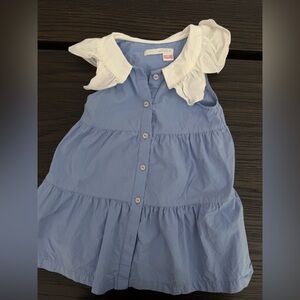 Zara Light Blue Dress with White Collar